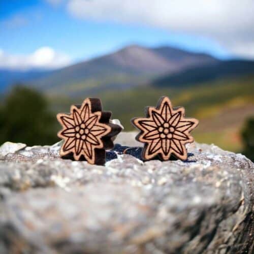 Clous d'oreilles en bois Edelweiss