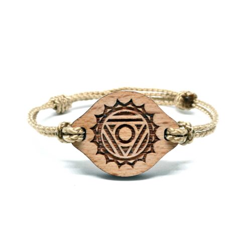 Bracelet en bois Chakra de la gorge