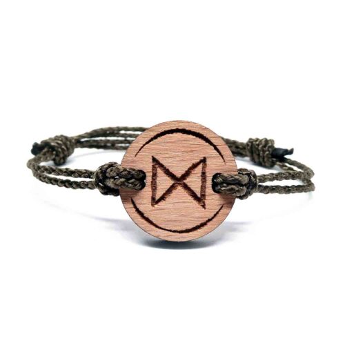 Bracelet en bois rune viking dagaz