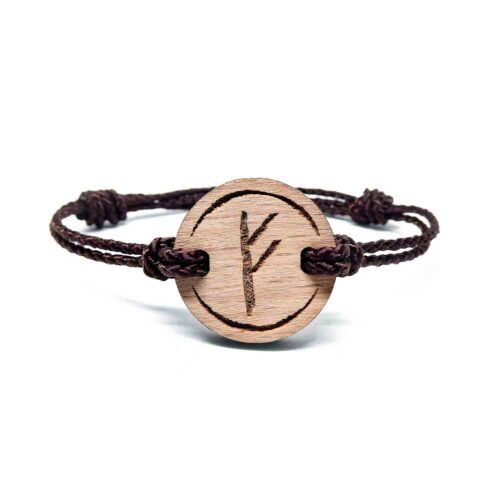 Bracelet en bois rune viking fehu