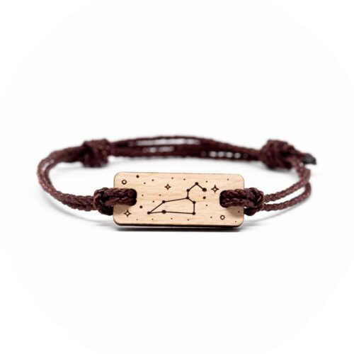 Bracelet en bois signe astrologique lion