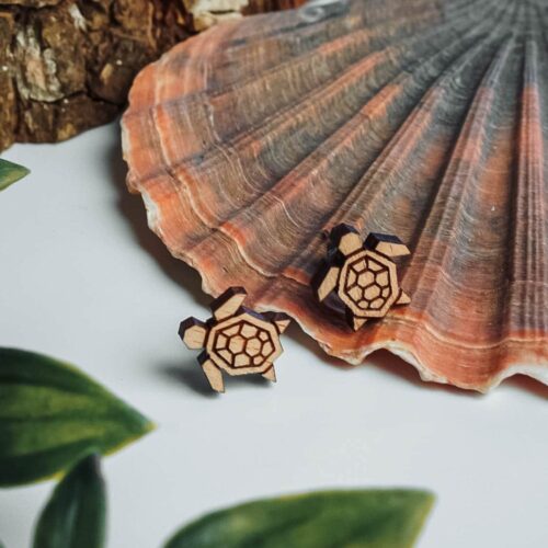 Clous d'oreilles en bois tortue