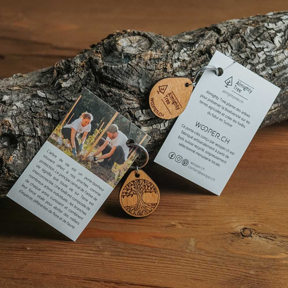 Porte-clés arbre de vie en bois pour Almighty Tree