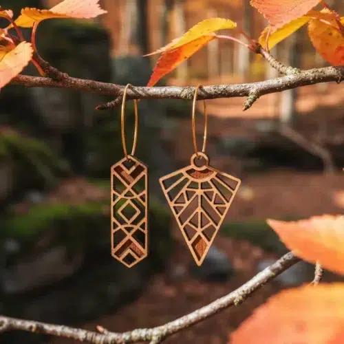 Boucles d'oreilles en bois Dispar