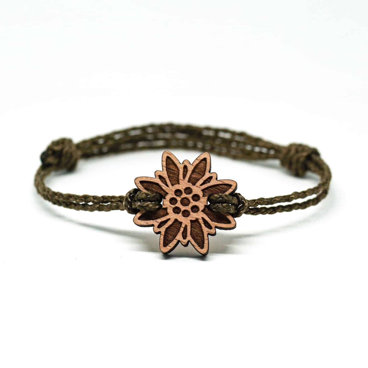 Bracelet en bois suisse Edelweiss