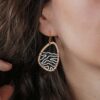 Boucles d'oreilles d'oreilles en bois suisse Terranova blanches