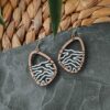 Boucles d'oreilles d'oreilles en bois suisse Terranova blanches