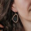 Boucles d'oreilles d'oreilles en bois suisse Terranova noirs