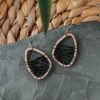 Boucles d'oreilles d'oreilles en bois suisse Terranova noirs