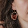 Boucles d'oreilles d'oreilles en bois suisse Terranova terracotta