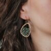 Boucles d'oreilles d'oreilles en bois suisse Terranova vertes pastel