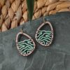 Boucles d'oreilles d'oreilles en bois suisse Terranova vertes pastel