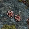 Boucles d'oreilles en bois Primavera terracotta au motif floral