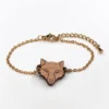 Bracelet en bois animal renard doré