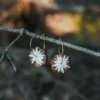 Boucles d'oreilles créoles en bois Polär, inspirées du givre et de la glace