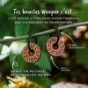 Boucles d'oreilles créoles en bois suisse avec un symbole caché dit "La vie est belle"