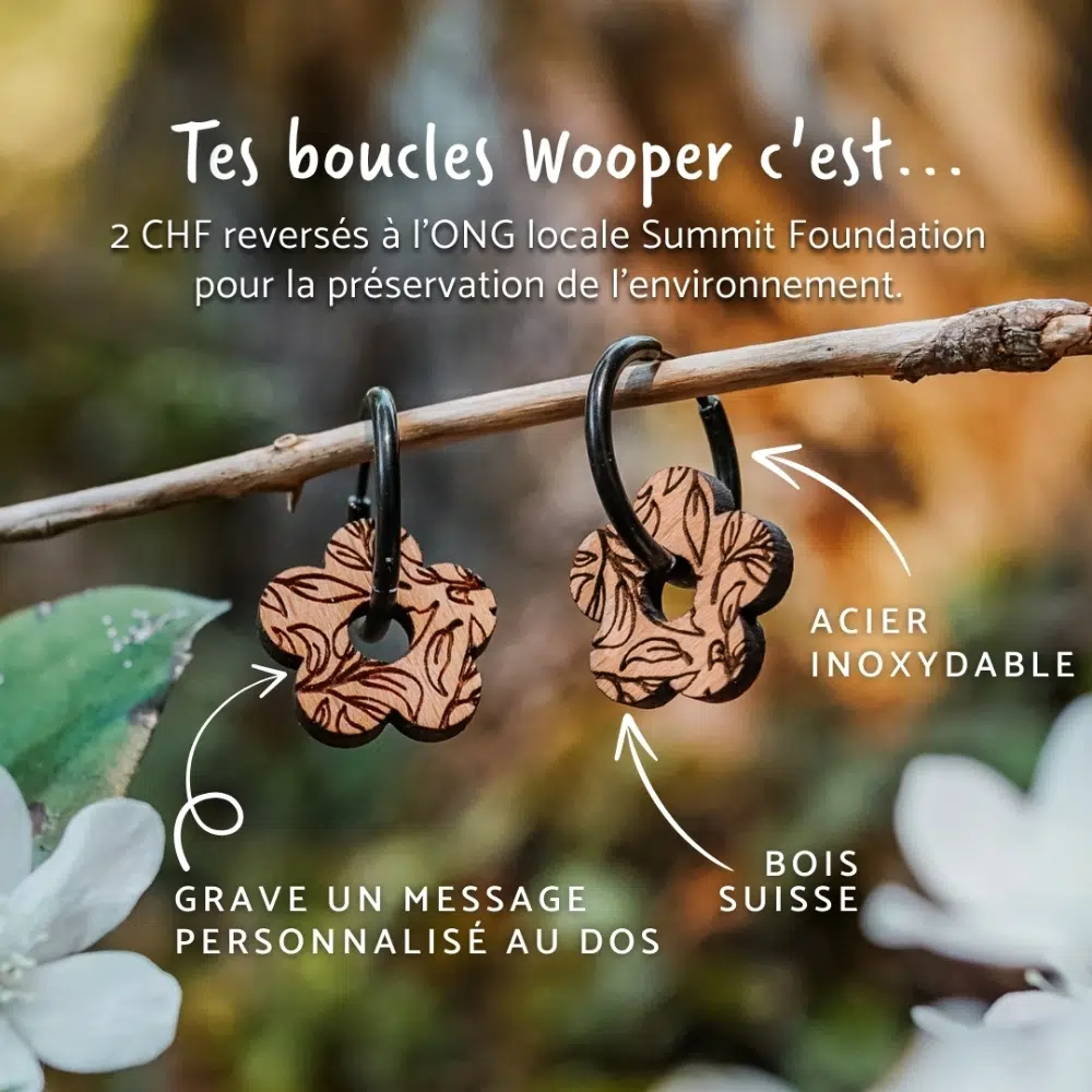 Boucles d'oreilles en bois Daisy
