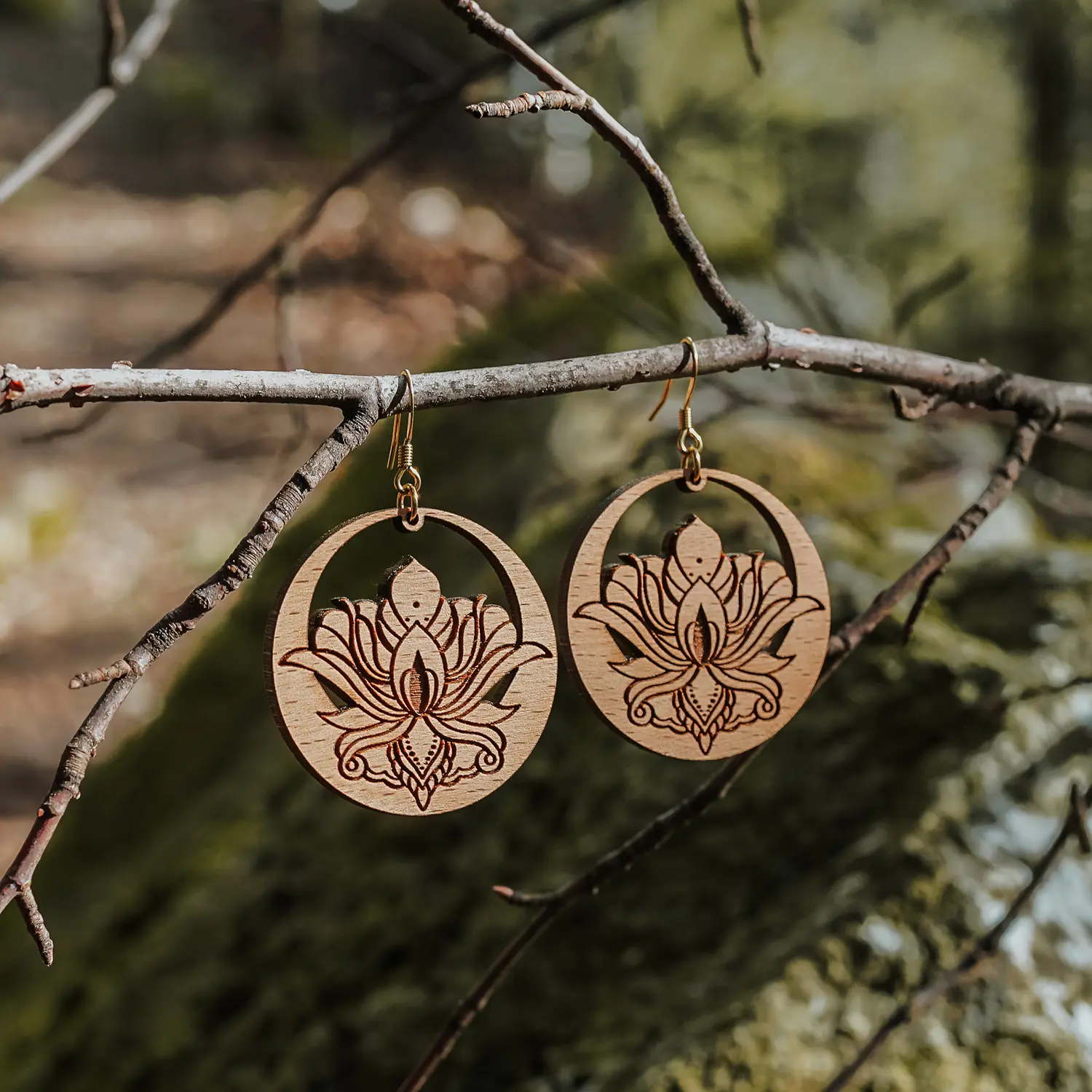 Boucles d'oreilles en bois Amaryn