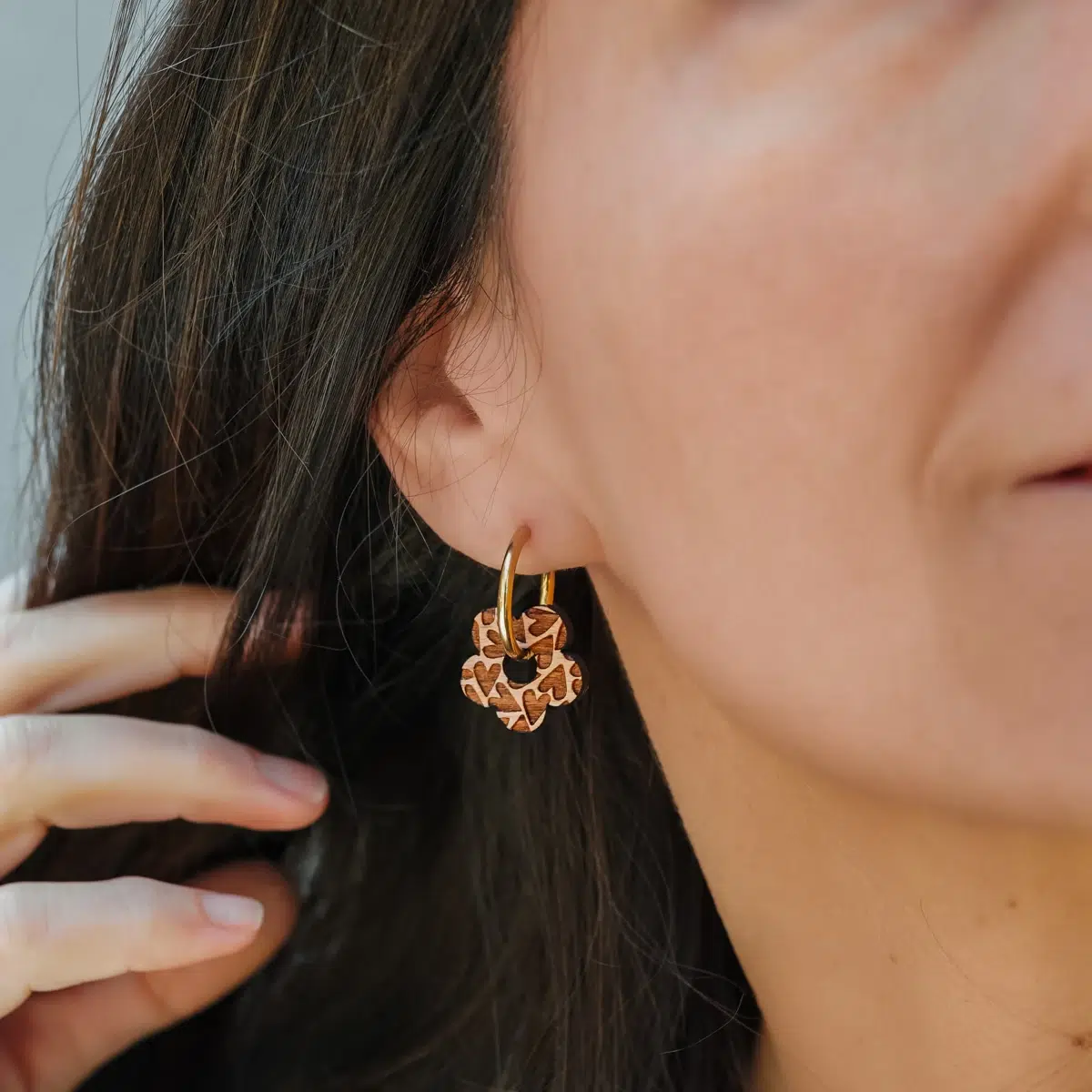 Boucles d'oreilles en bois Daisy