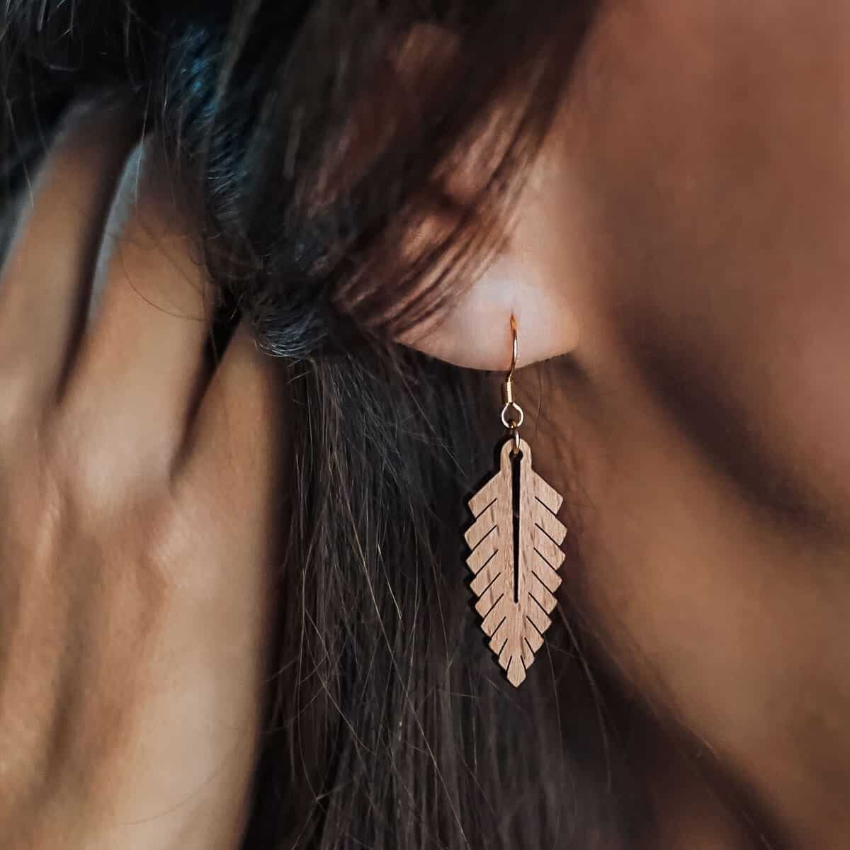 Boucles d'oreilles en bois Foglia