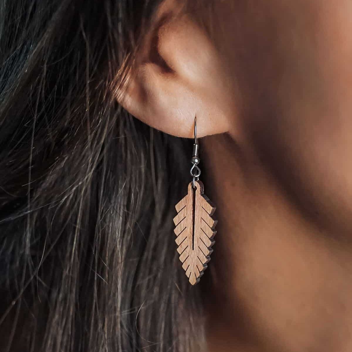 Boucles d'oreilles en bois Foglia