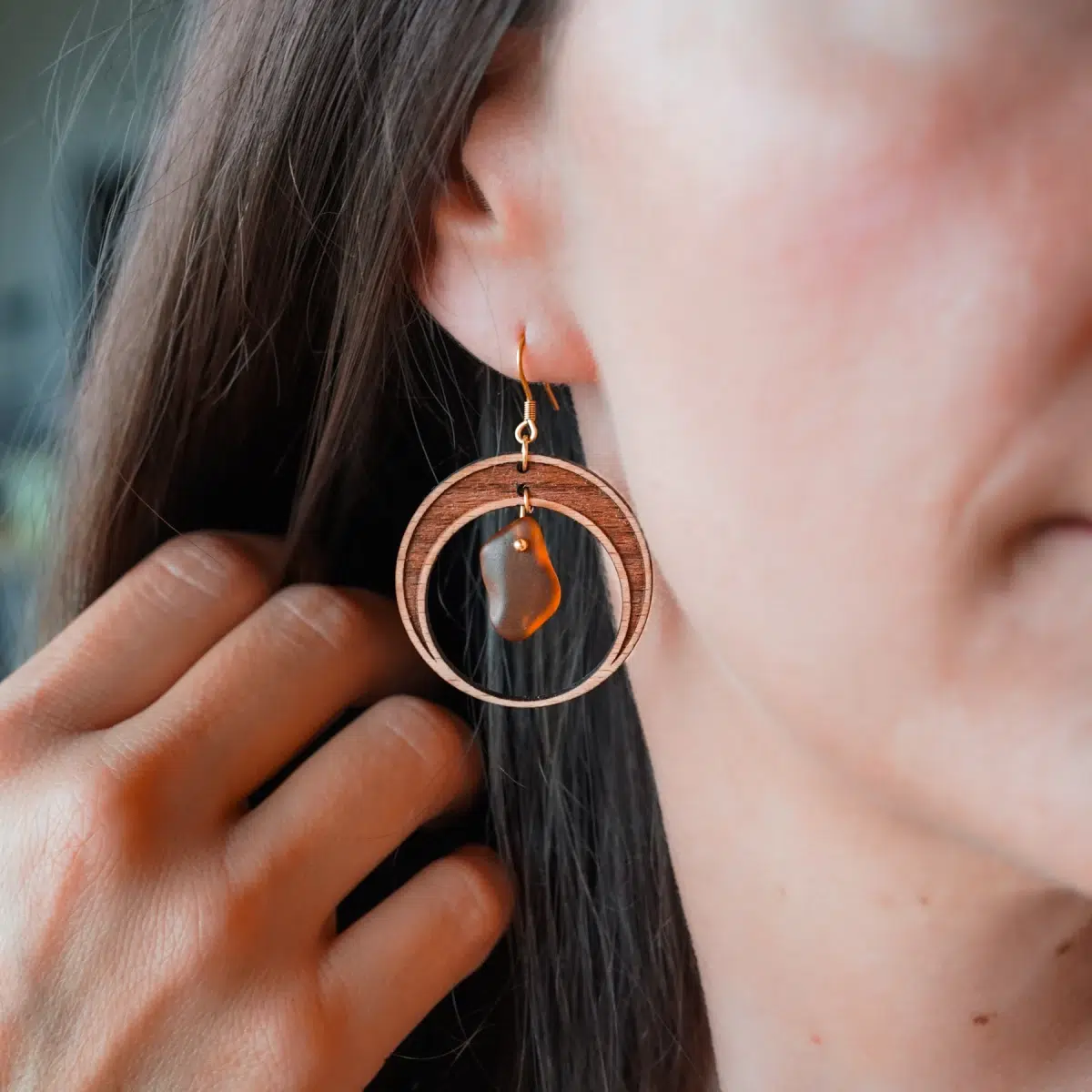 Boucles d'oreilles en bois Naïad