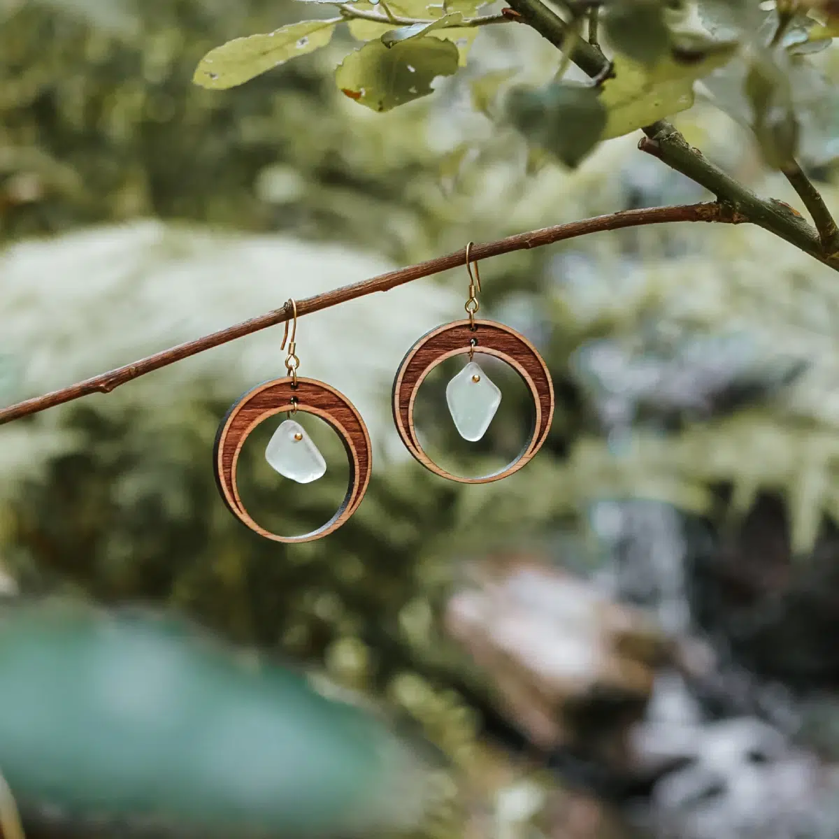 Boucles d'oreilles en bois Naïad