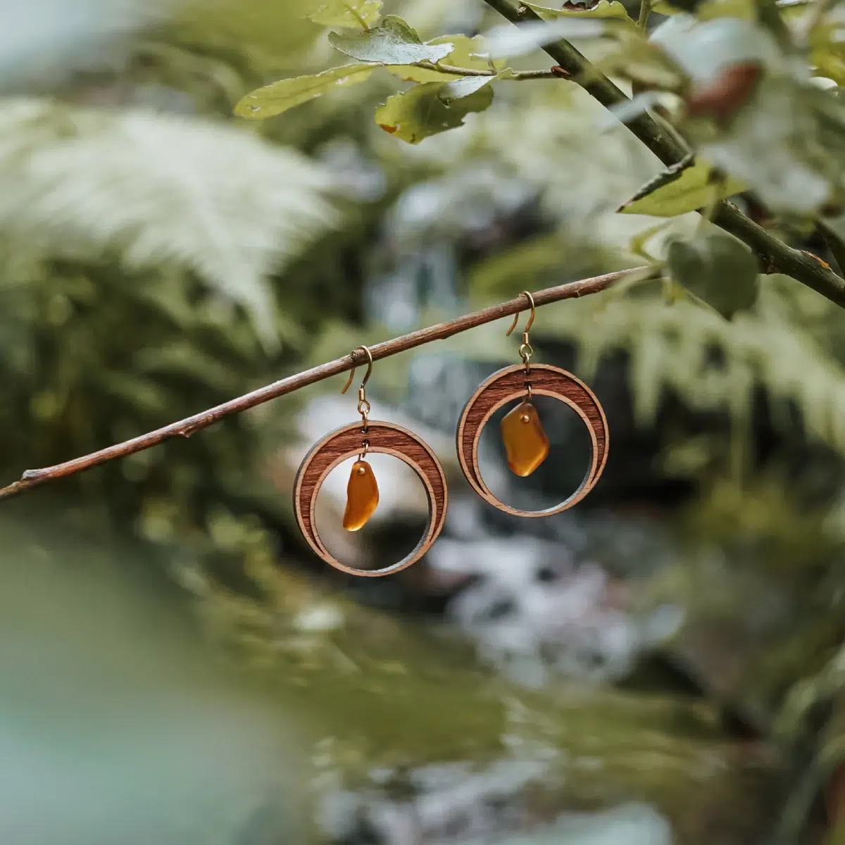 Boucles d'oreilles en bois Naïad