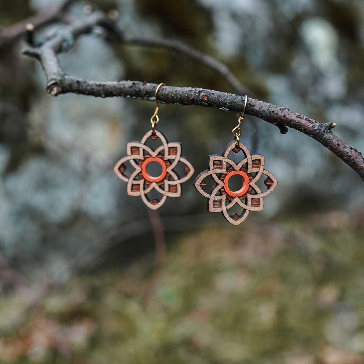 Boucles d'oreilles en bois Primavera