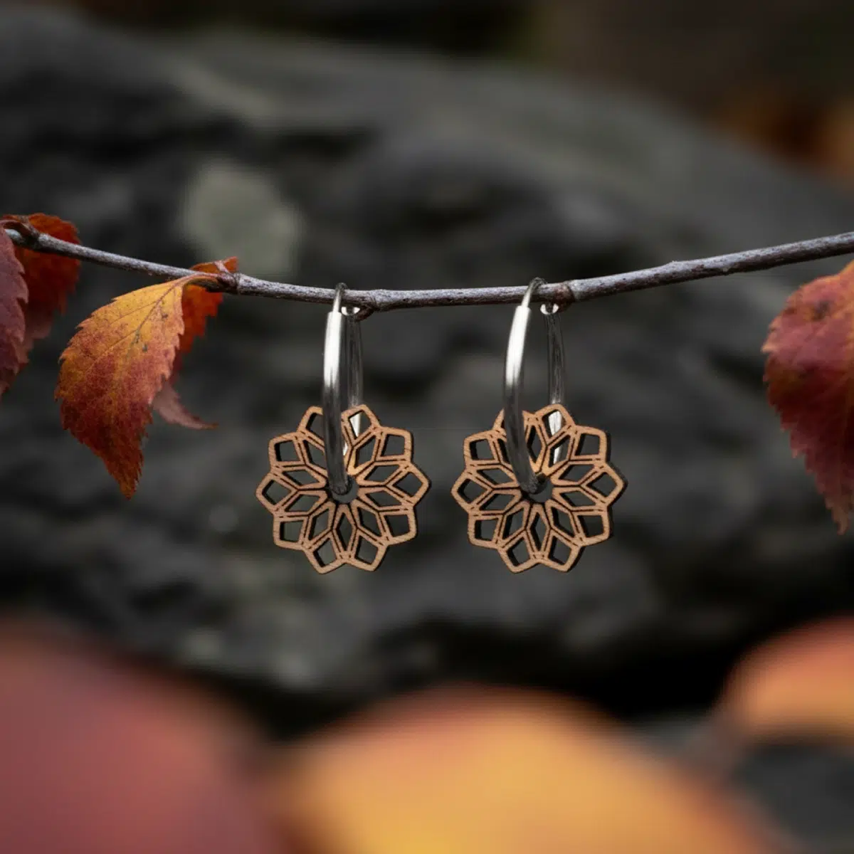 Boucles d'oreilles en bois Rosalya