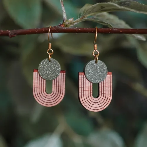 Boucles d'oreilles en bois Upsylon