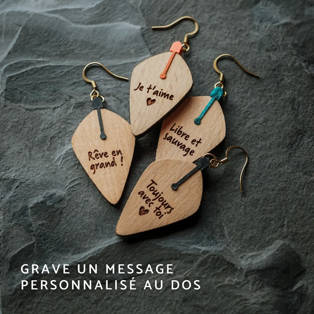 Boucles d'oreilles en bois Wild