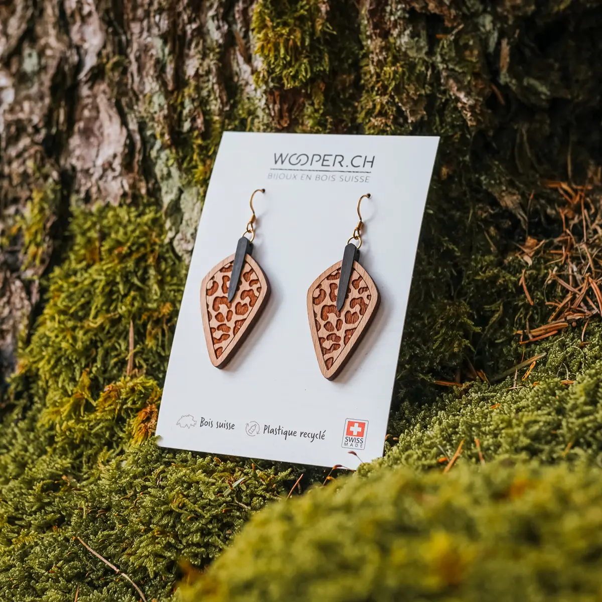 Boucles d'oreilles en bois Wild