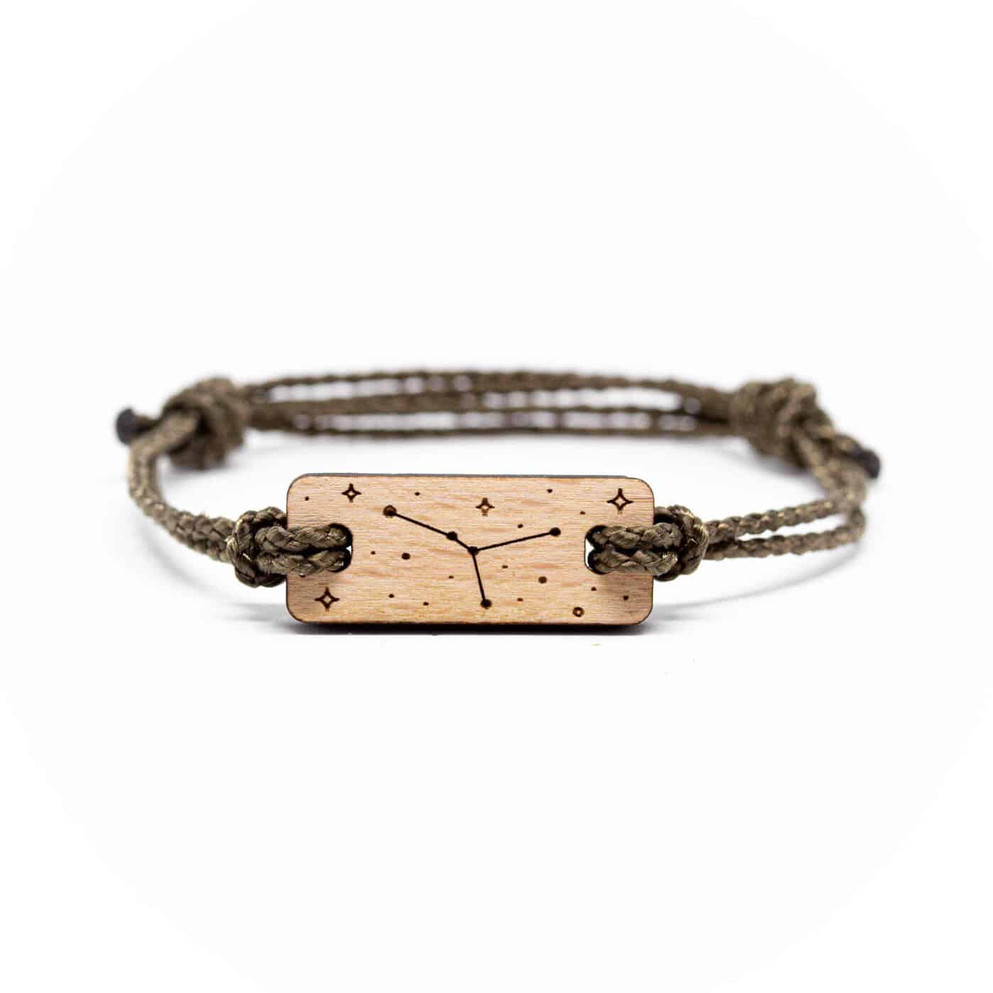 Bracelet en bois signe astrologique Cancer
