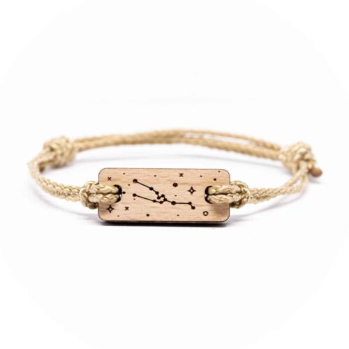 Bracelet en bois signe astrologique Taureau