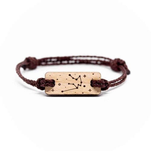 Bracelet en bois signe astrologique Verseau
