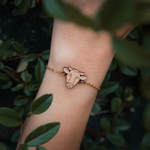Bracelet en bois Vache