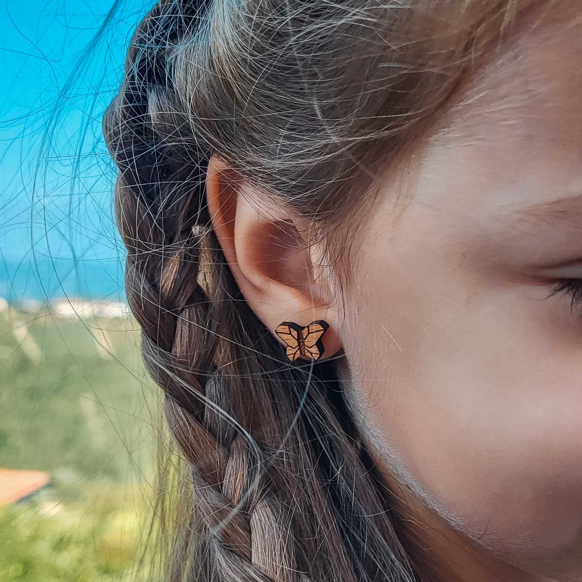 Clous d'oreilles en bois Farfalla