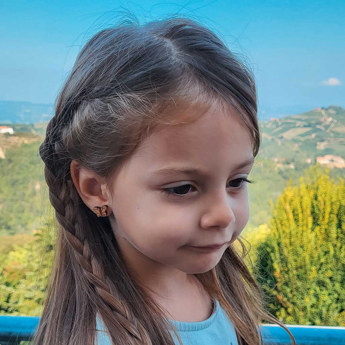 Clous d'oreilles en bois Farfalla