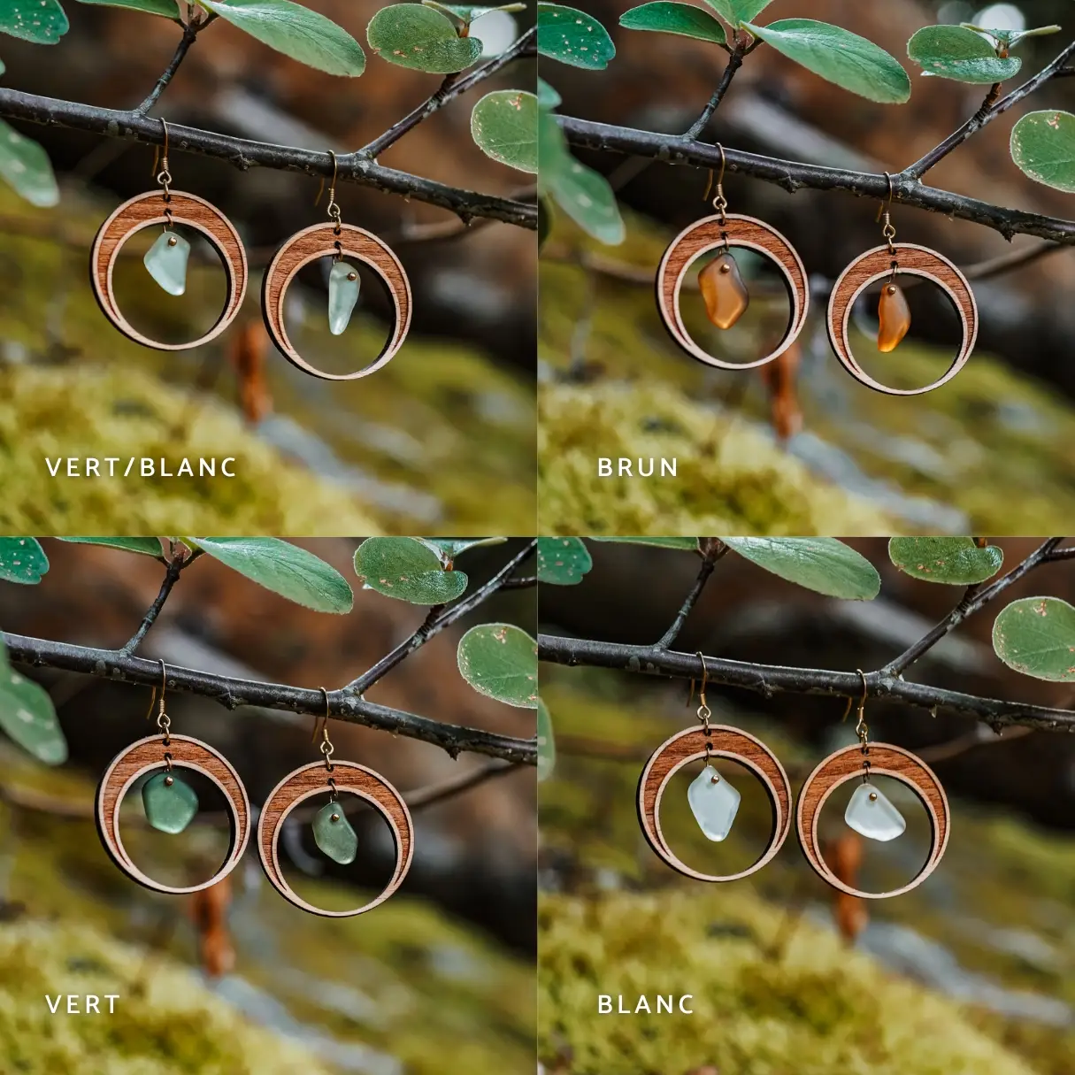 Boucles d'oreilles en bois Naïad