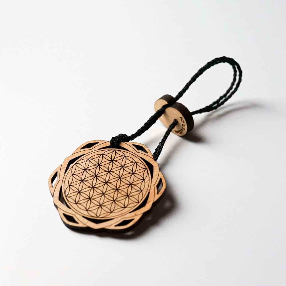 Diffuseur d'huiles essentielles en bois Fleur de vie