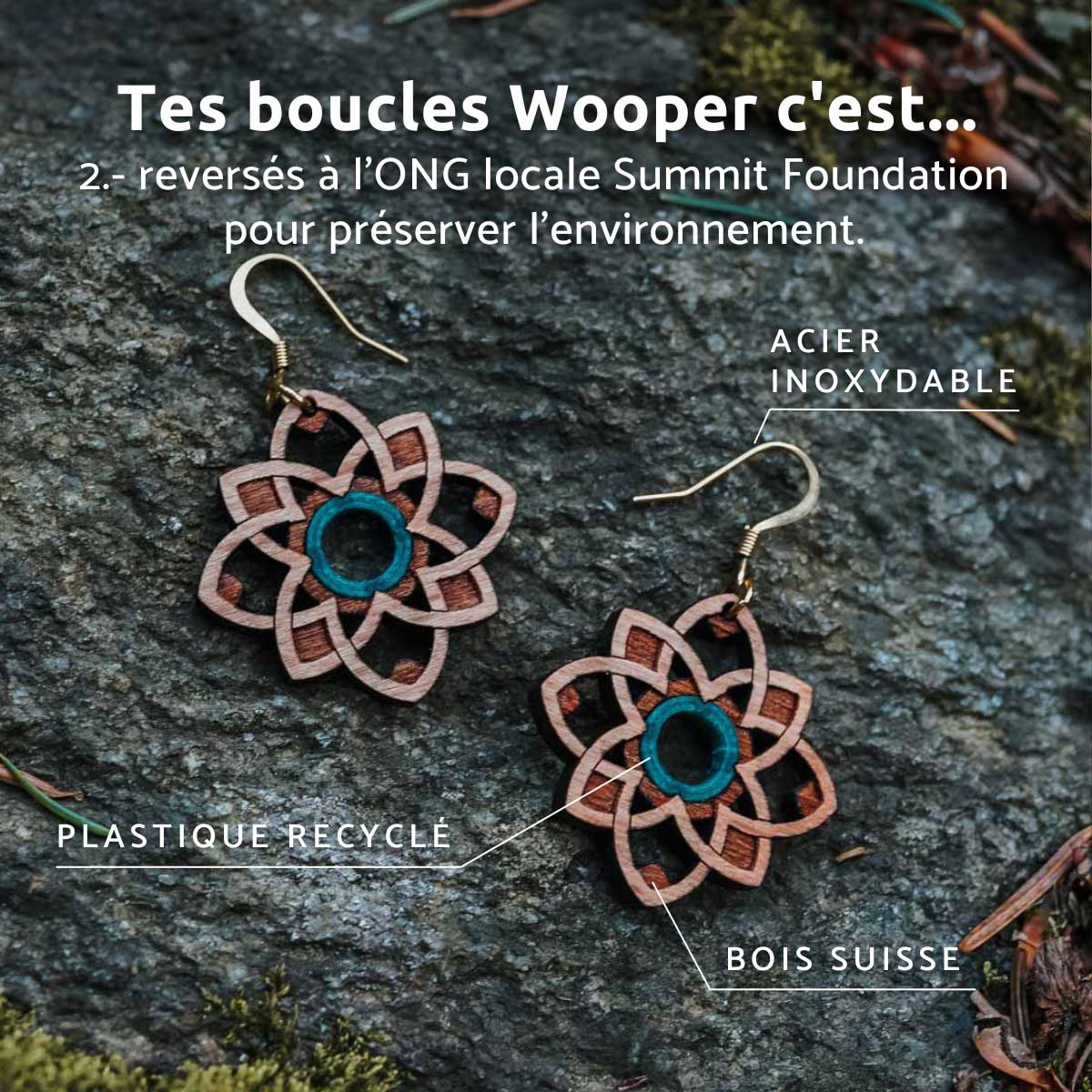 Boucles d'oreilles en bois Primavera