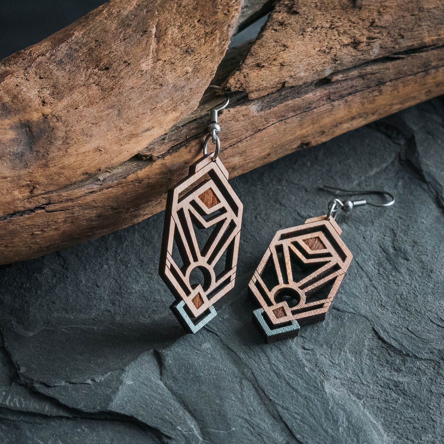 Boucles d'oreilles en bois Aurora