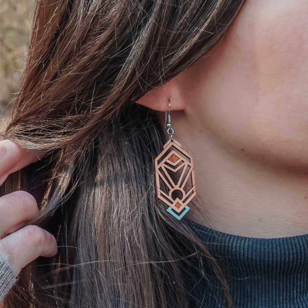 Boucles d'oreilles en bois Aurora