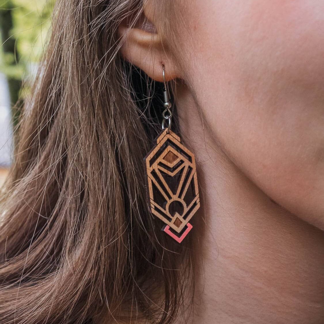 Boucles d'oreilles en bois Aurora