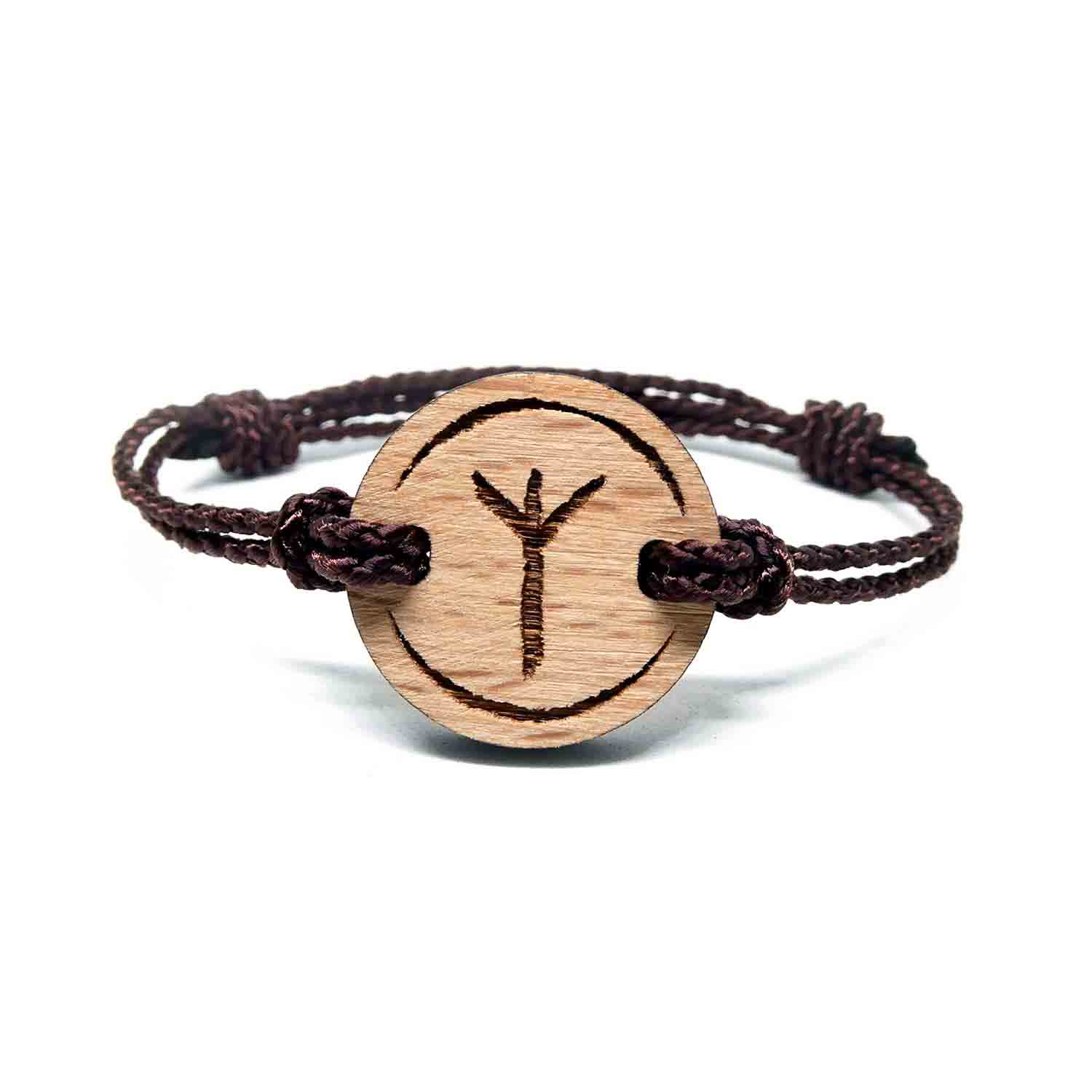 Bracelet en bois Vikings Algiz - Protection et contrôle des émotions