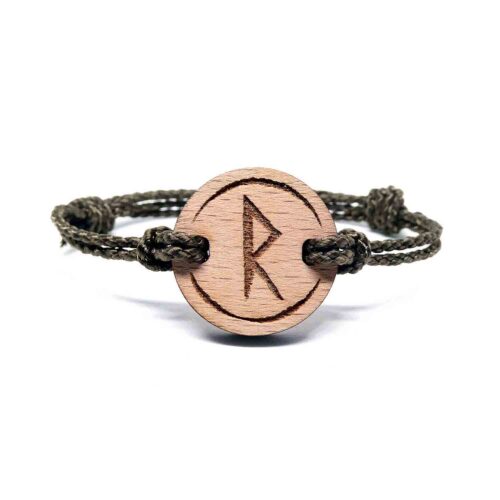 Bracelet en bois Vikings Raidho - Voyage, cheminement intérieur et quête.