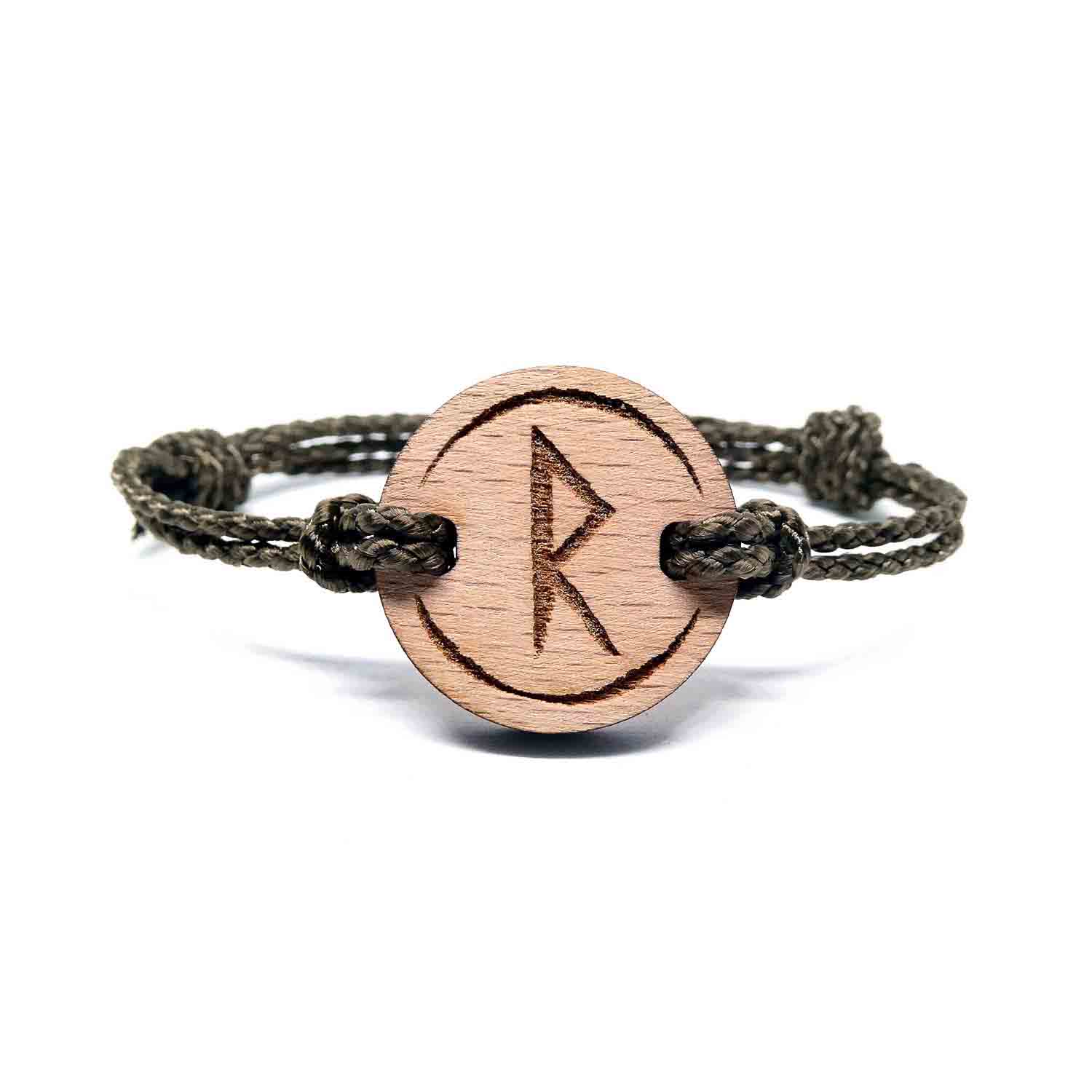 Bracelet en bois Vikings Raidho - Voyage, cheminement intérieur et quête.