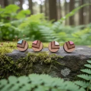 Clous d'oreilles en bois Indyana (Série colorée)