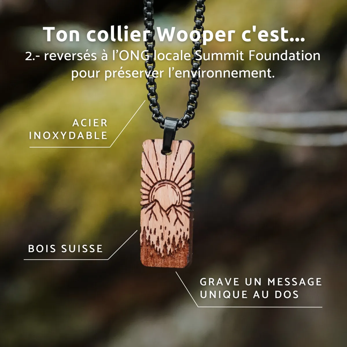 Collier en bois Sunny